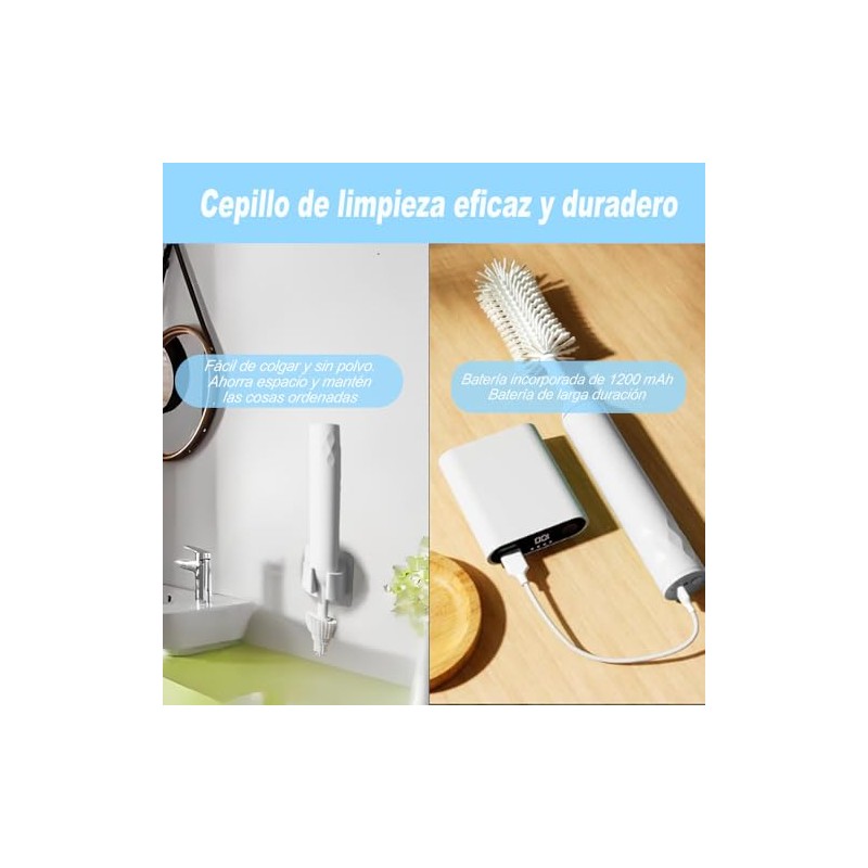 Cepillo de Botella Eléctricos, Juego de cepillos eléctricos para limpiar