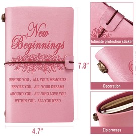New Beginning Gifts for Women, Leather journal Notebook Divorce Gifts for Women Break Up Gifts for Women, Farewell Gifts Going Away Gifts Leaving Job Gifts New Job Gifts for Friends and Coworkers