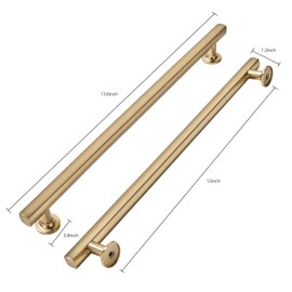 khtumeware 5 Pack 12 Inch(305mm) Champagne Bronze Cabinet Pulls Kitchen Solid Heavy Duty Satin Brass Cabinet Pulls Kitchen Cabinet Hardware for Cupboard Drawer Handles Dresser Pulls