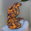 1pc Natural Yooperlite Crow Skull Quartz Crystal Skull Carved Figurines