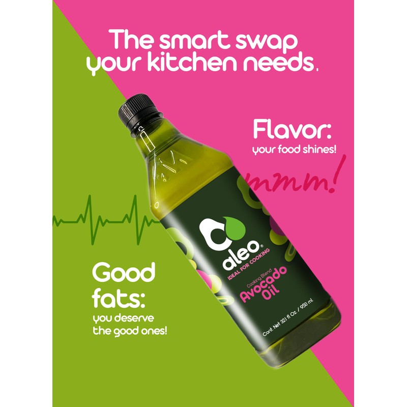 ALEO, Cooking blend avocado oil, Keto, Perfect for frying, grilling,