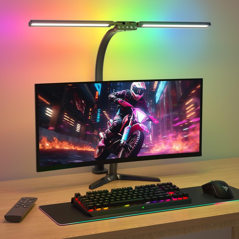 SIBRILLE Upgraded LED Desk Lamp for Home Office with RGB,