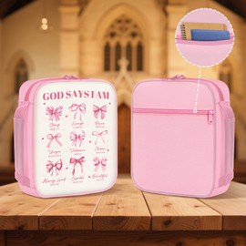 Pink Bible Cover Case For Women, Bible Cover With Handles, Bible Carrying Case For Women, Christian Gifts For Female, Cute Bow Bible Bag, Bible Case, Bible Book Cover, God Says I Am