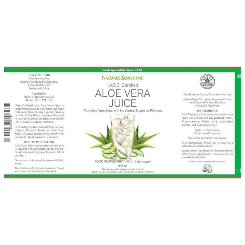 Aloe Vera Juice (946 ml) Certified IASC