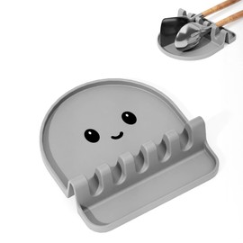 YOOTADO Kitchen Utensil Holder, Silicone Spoon Rest for Stove Top, Utensil Holder for Kitchen Counter Heat Resistant BPA-free Spoon Holder for Stove (Grey Pattern)