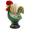 Ibergift Traditional Hand-Painted Portuguese Good Luck Rooster Toothpick Holder, 3.25"