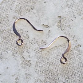 Cascade Rose Gold 14K Plated Plain Flat Fishhook Earwires Earring Hooks Findings 10 pcs