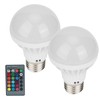 2Pcs E27 3W RGB Bulb Lamp Color Changing Bulb Light