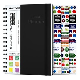 Budget Planner and Monthly Bill Organizer - Financial Planner Organizer Budget Book with Sticker Sheets | Bill Tracker Notebook | Budgeting Book with Debt, Saving and Expense Trackers | A5