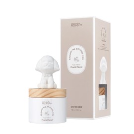 ROUND A’ROUND Puppy Room Scents Sweet Floral | Gypsum Reed Fragrance Diffuser for Fragrant Homes, Rooms, Office, Bathroom, Living Room (Happy Poodle)