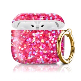 Compatible with AirPod 4th Generation Case Cover with Keychain, Full Protective Shockproof Wireless Headphone Case for Women Men Girl (Pink)