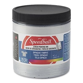 Speedball Opaque Iridescent Fabric Screen Printing Ink, 8-Ounce, Silver