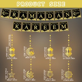Ramadan Deko-Set - Ramadan Girlande und Eid Mubarak Dekoration in 8 Stilvollen Designs, Perfekt für Ramadan, Umrah Mubarak Deko und Ramadan Mubarak Partys
