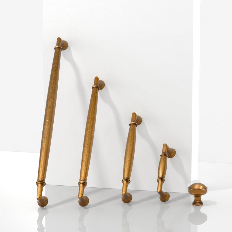Asimerdeco 10 Pack Antique Brass Cabinet Pulls 5 Inch(128mm) Kitchen