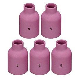 RIVERWELD TIG Gas Lens Alumina Nozzle Ceramic Cups Jumbo Large Diameter 57N74 8# 1/2" 12.5mm Orifice for PTA DB SR WP 9 17 18 20 25 26 TIG Welding Torch Pack of 5