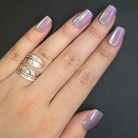 Rueatil Cat Eye Press on Nails Square,10Pcs Short Purple Cat Eye Reusable Acrylic Fake Nails with adhesive tabs、cuticle stick & Nail File,Easy to Use Manicure Kit