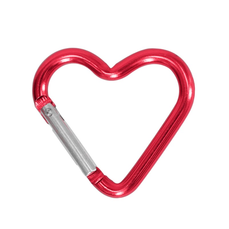 Heart Shaped Carabiner Clip Aluminum Alloy Keychain Clip Spring Snap
