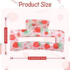 WRBAJIS Strawberry Hair Clips Fruit Hair Claw Clips Elegant Strawberry Hair Barrettes Strong Hold Claw Clip Strawberry Hair Accessories for Women Girls Spring Summer Birthday Party Supplies