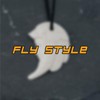 Fly Style Necklace pendant made of bone, shaman with wolf,