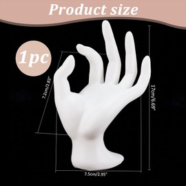 PH PandaHall White Jewelry Display Holder Stand OK Shaped Hand Ring Holder Jewelry Organizer Holder Jewelry Stand Watch Stand Jewelry Showcase Display for Home Organization Shows, 6.7inch