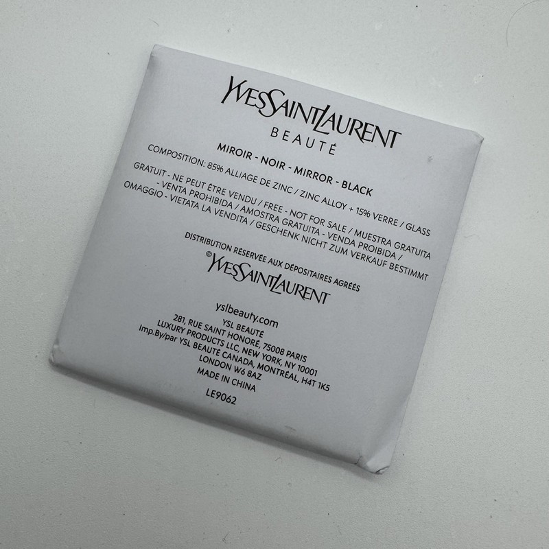 YVES Saint Laurent Beauty Mirror Black With Gold Trim &