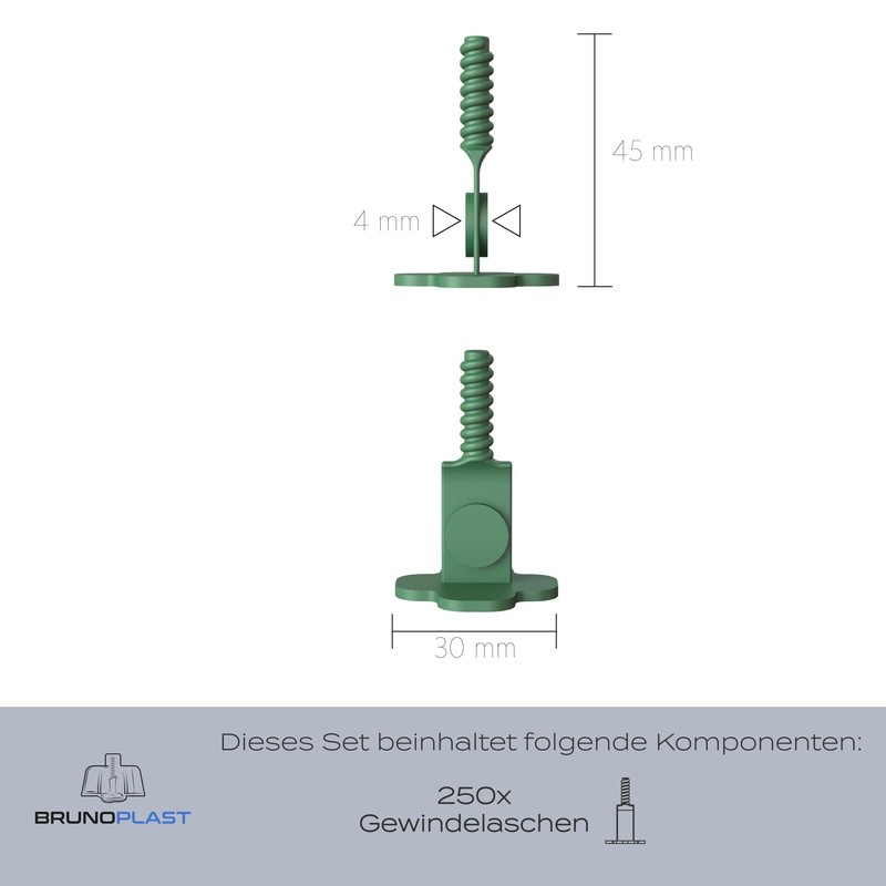 Brunoplast NIVIFIX 250x Thread Tabs Pro for 4 mm Joints