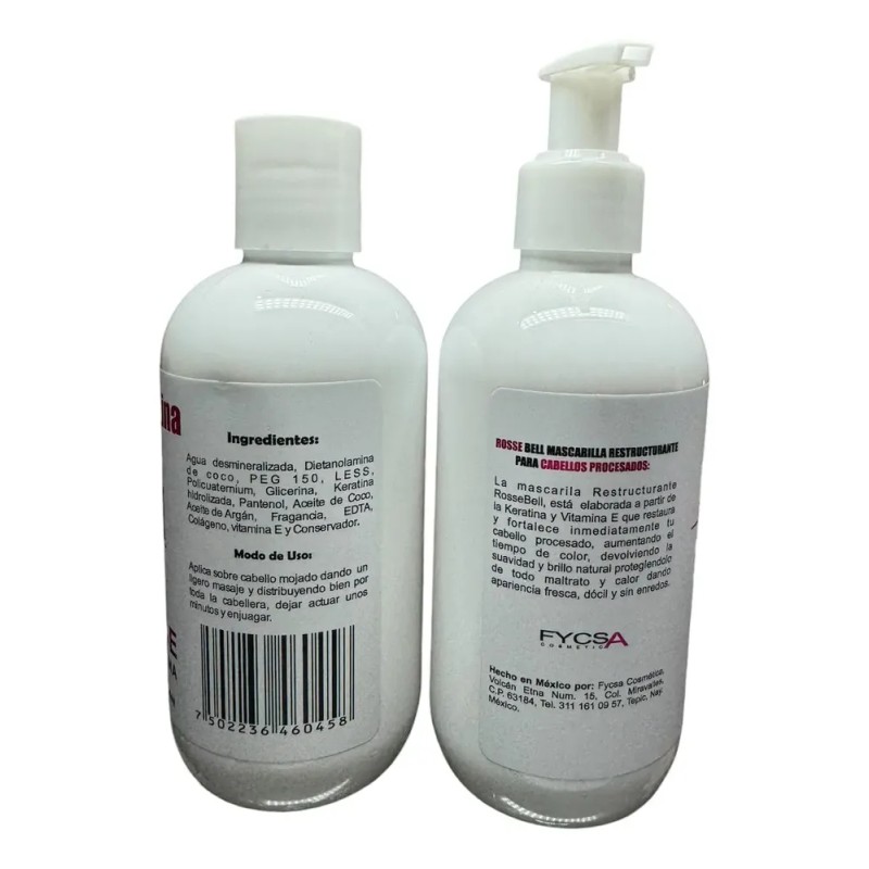 Kit Shampoo Keratina Y Vitamina E Rosse Bell 500 Ml