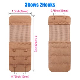 LeonHien Women's Bra Extenders 2 Hook / 3 Hook / 4 Hook, Stretchy Soft and Comfortable Bra Strap Extension (Stretchy 2 Hook Bra Extender 3pcs-1)