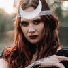GORTIN Moon Headband Crescent Moon Headpiece Silver Sequins Head Chain