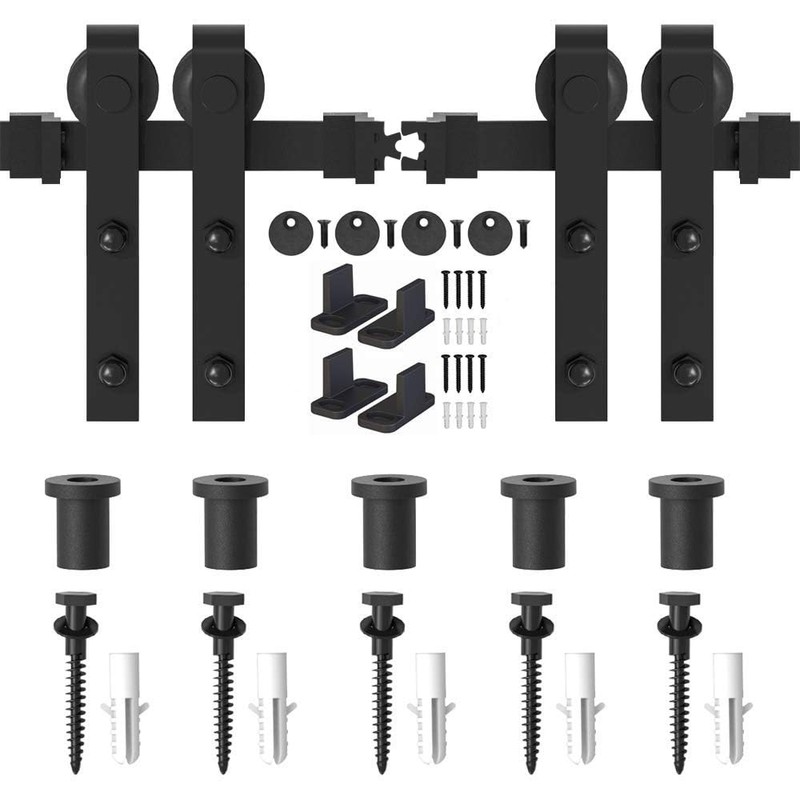 WINSOON 6FT Barn Door Hardware Kit: Double Sliding Door Hardware