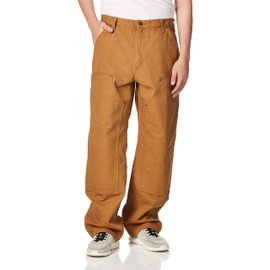 Carhartt Men's Loose Fit Washed Duck Double-Front Utility Work Pant, Brown, 34W x 32L
