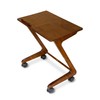 FLYJOE TV Tray Table with Casters, Solid Rubberwood End Tables,