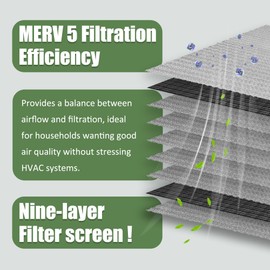 Washable Air Filter(12" x 24" x 2"), Aluminum Electrostatic Air Filter for Furnace and Central Air Conditioner (Actual Size: 11.7" x 23.7" x 1.8")
