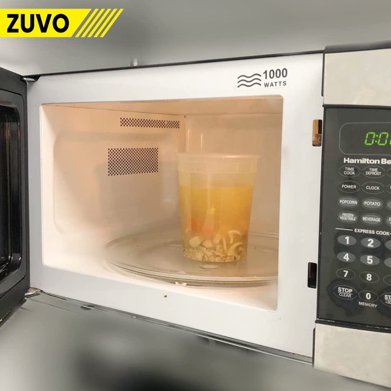 Zuvo Plastic Soup Containers with Lids - 32 OZ (24