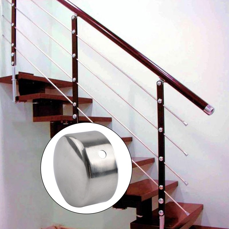 UFURMATE Handrail End Cap, 4PCS 201 Stainless Steel Round Handrail