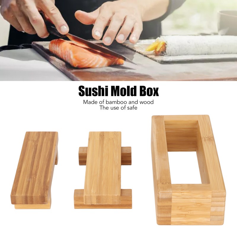 Wooden Sushi Press Mold DIY Rectangular Odorless Portable Rice Mold