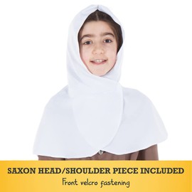 PRETEND TO BEE Anglo Saxon Warrior Lady/Girl Fancy Dress Costume for Kids, Multi-Coloured, 7-9 Years