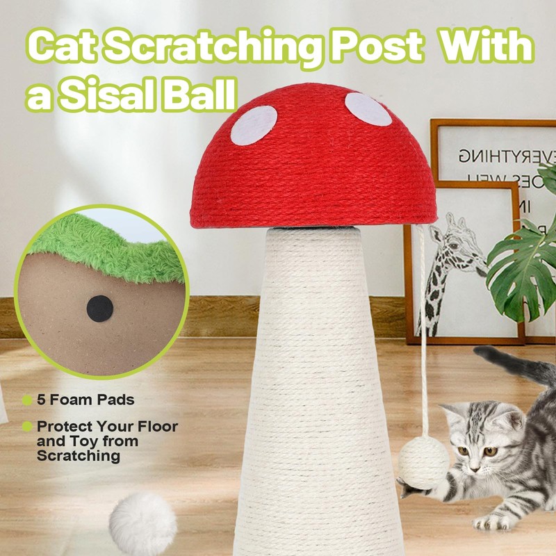 Mushroom Cat Scratcher/Scratching Post, Cute Cat Scratching Post