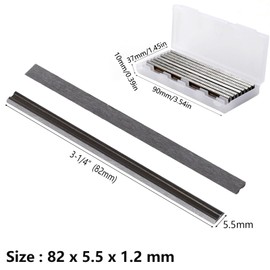 10 PCS Reversible Electric Planer Blades, 82mm Cross Cut Planer Blades HSS Woodworking Planer with Two Cutting Edges Compatible with Makita/Bosch/Hitachi