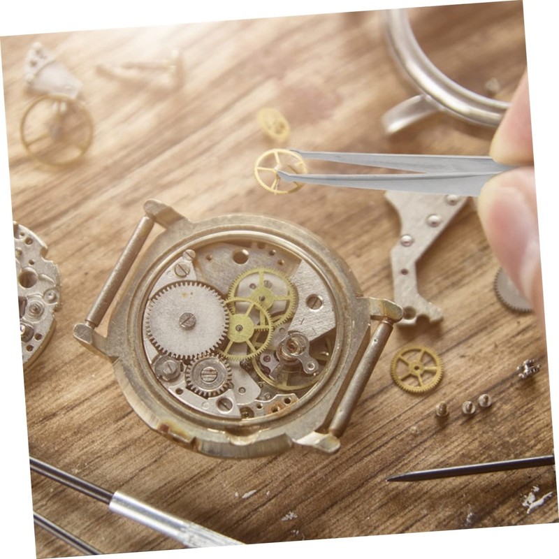 Healeved 3sets Precision Tweezers Anti-static Stainless Steel for Electronics Long