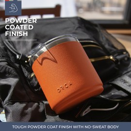 ORCA Shorty 16oz | Temperature Insulated, Vacuum Sealed Stainless Steel Mini Mug with Lid, Keeps Drinks Ice Cold or Hot — Black