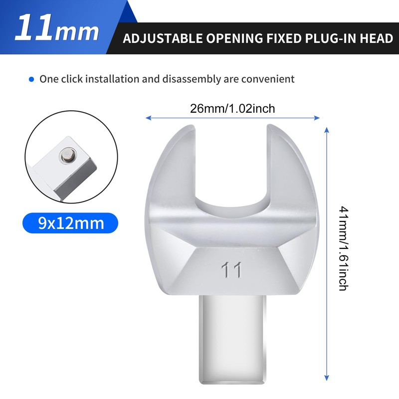 ATsafepro Open-End Socket Tool Torque Open-End Spanner, 9 x 12