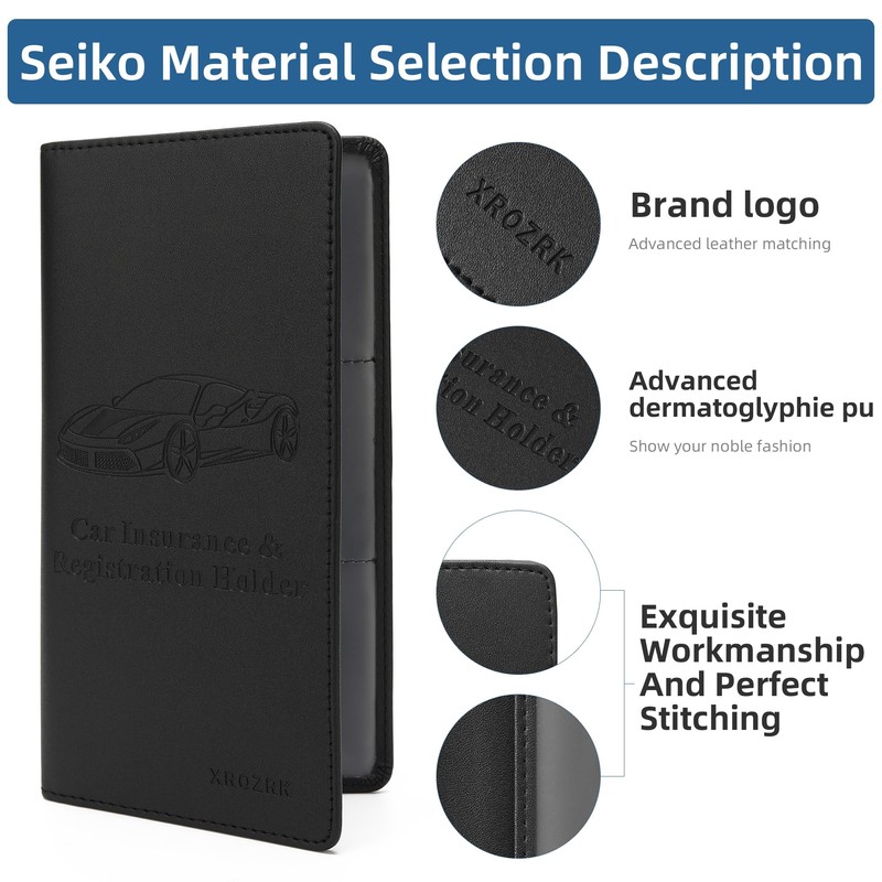 XROZRK Car Registration and Insurance Card Holder Document Wallet for