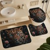 TOWINSFB 4Pcs Funny Leopard Rose Shower Curtain Sets, Bathroom Decor