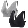ZUMIY Maternity Nursing Bra Sleeping Tops, Wireless Breastfeeding Pregnancy Cotton