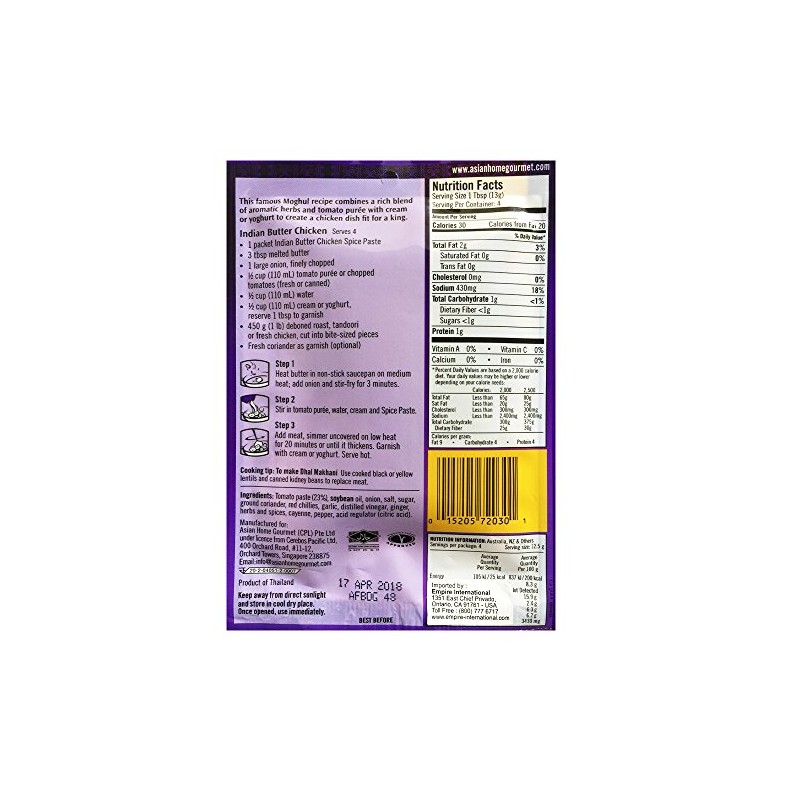 Asian Home Gourmet Spice Paste for Indian Butter Chicken -