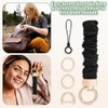 Elastic Keychain Wristlet with Secure D-Ring Clip - Adjustable Hands-Free
