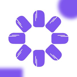 Purple Press on Nails | Short Square Fake Nails,Solid Color Acrylic Nails,Full Cover Glossy False Nails with Jelly Glue,Stick on Nails for Women | Nails Press Ons 12 Sizes-24Pcs