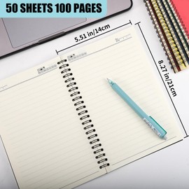 Dyrfolm 18 Pack Spiral Notebook Bulk,A5 Lined Notebooks,8.3 x 5.5 Inch Kraft Cover Notebook,College Ruled Journals Notebooks,Travel Writing Notebooks for Office Supplies,50 Sheets/100 Pages(9 Color)