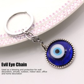 Blue Eye Amulet, Blue Evil Eye Keychain Key Ring Turkish Glass Lucky Protection Hanging Ornament for Girls Women Friends Family Key Bag Decor